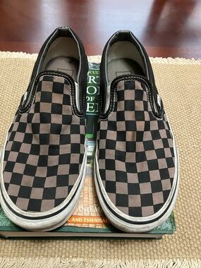 Vans Slip-On Checkerboard Sneakers - Black & Brown